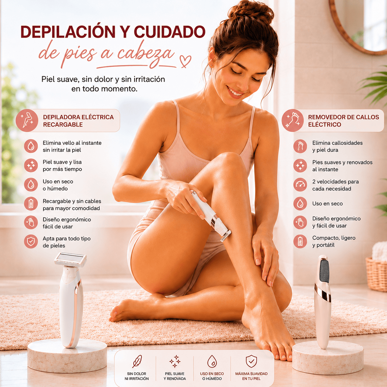 Combo Depiladora Flawless Body + Removedor callos
