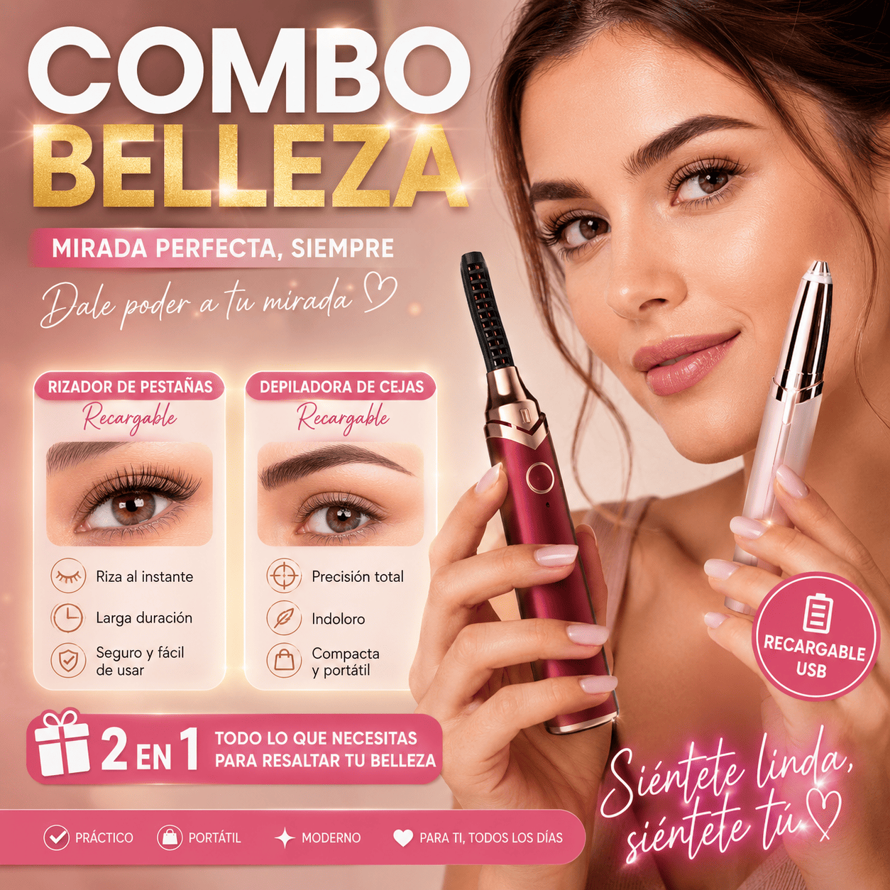 Combo Belleza Rizador+ Depiladora ceja