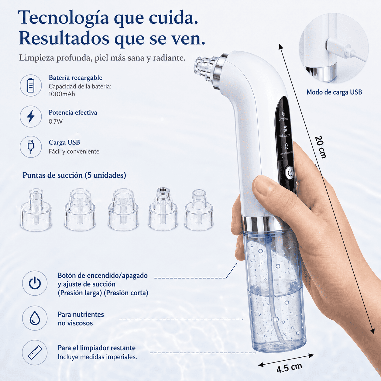 Extractor de espinillas y puntos negros a vapor