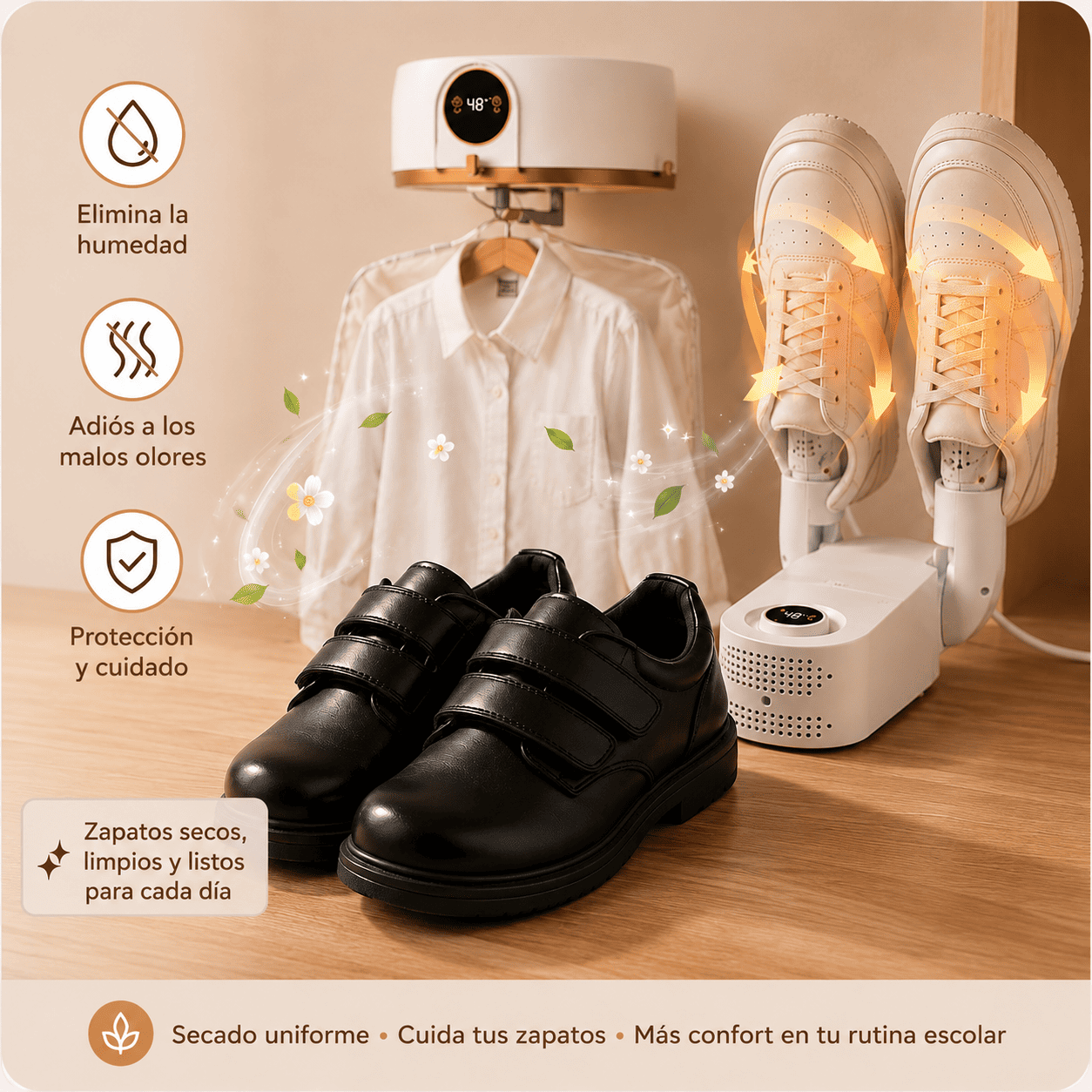 Secador de ropa + secador de zapatos